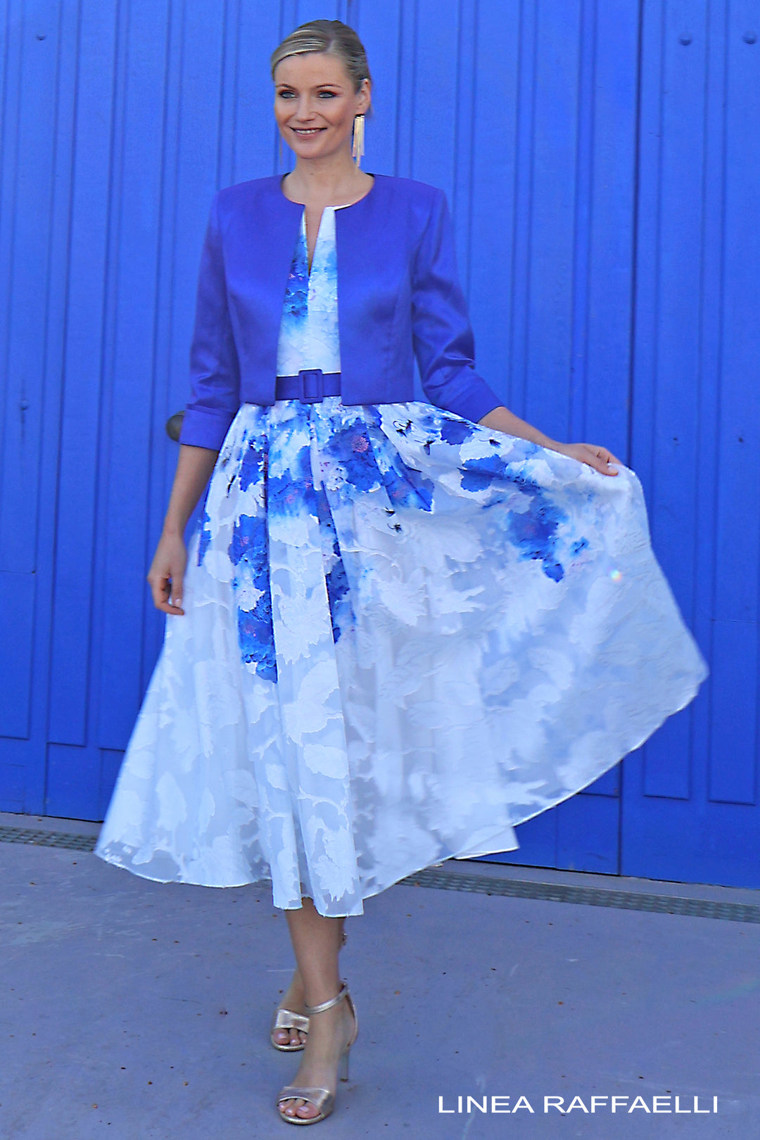 Linea Raffaelli Set 055 Royal Blue Bolero & Occasion Dress 261-179-03 261-178-2-1