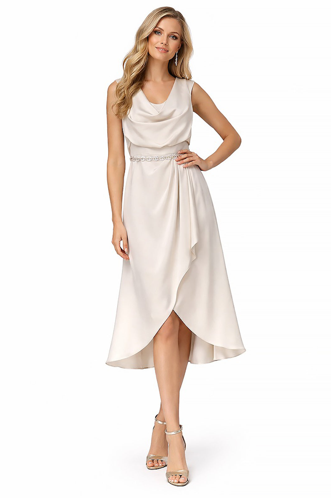 Linea Raffaelli Set 806 Gold Wrap Style Occasion Dress 251-590-01