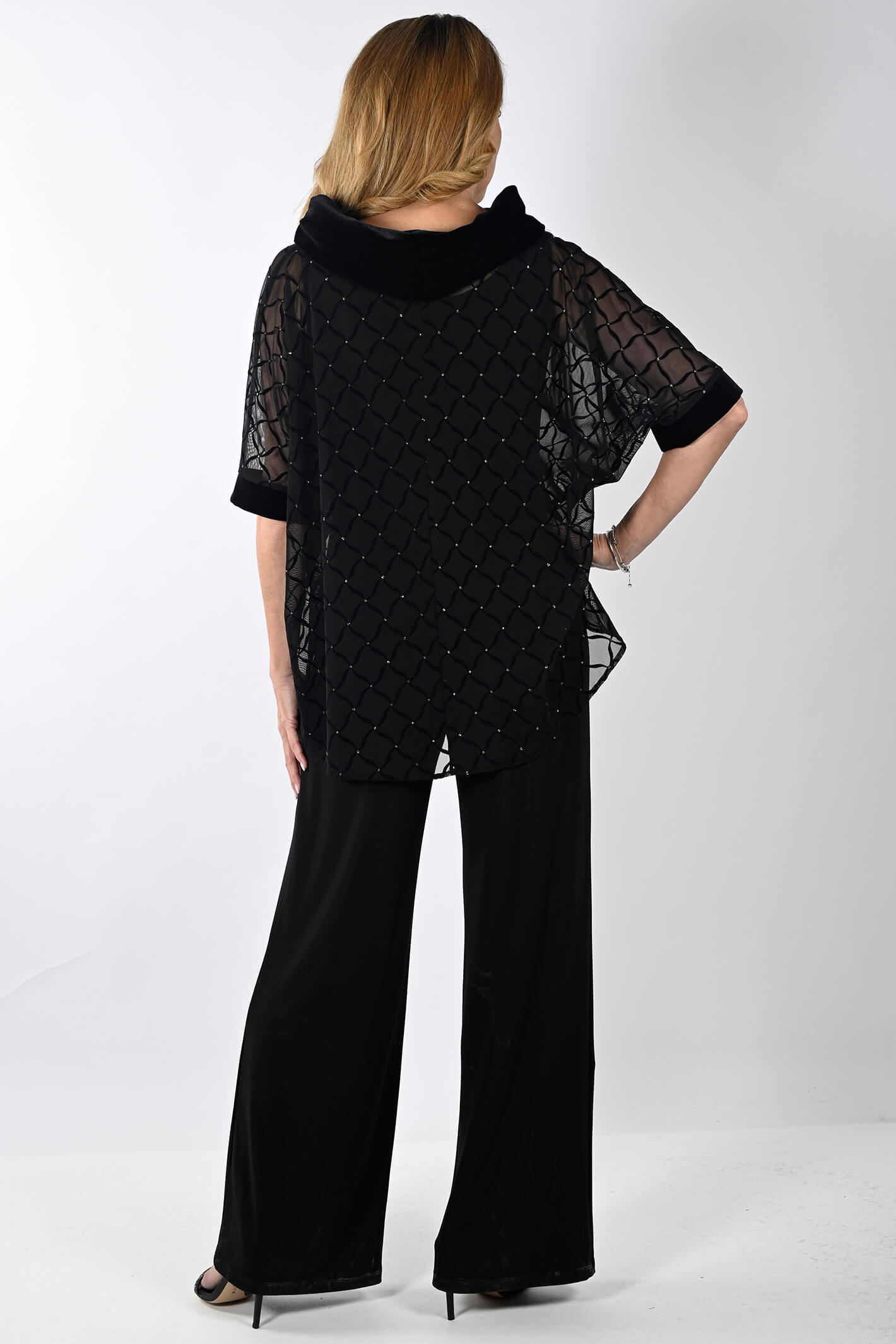 Lyman By Frank Lyman 239205 Black Two Piece Evening Trouser Suit