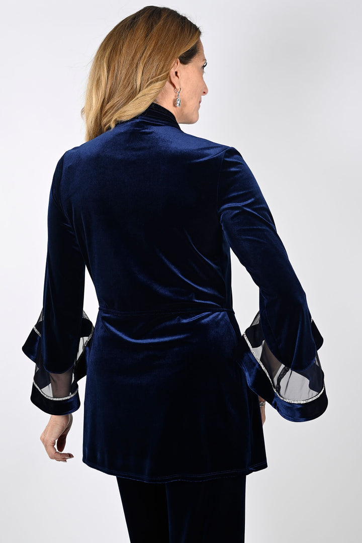 Lyman By Frank Lyman 239233 Dark Navy Velvet Look Jacket - Rouge Boutique