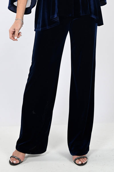 Lyman By Frank Lyman 239234 Dark Navy Velvet Look Trousers - Rouge Boutique