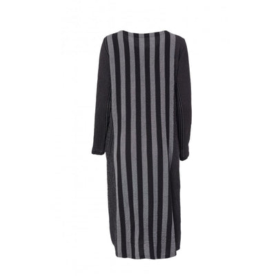 Naya NAW23295 Grey White Striped Sleeved Dress