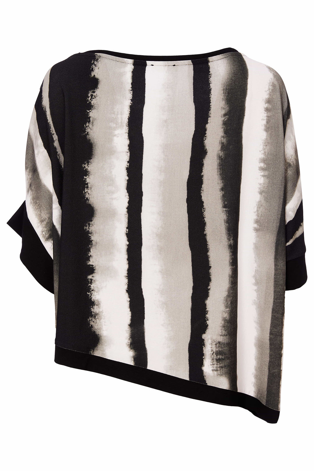 Naya NAS25-338 59 Black Stripe Asymmetric Hem Top - Rouge Boutique