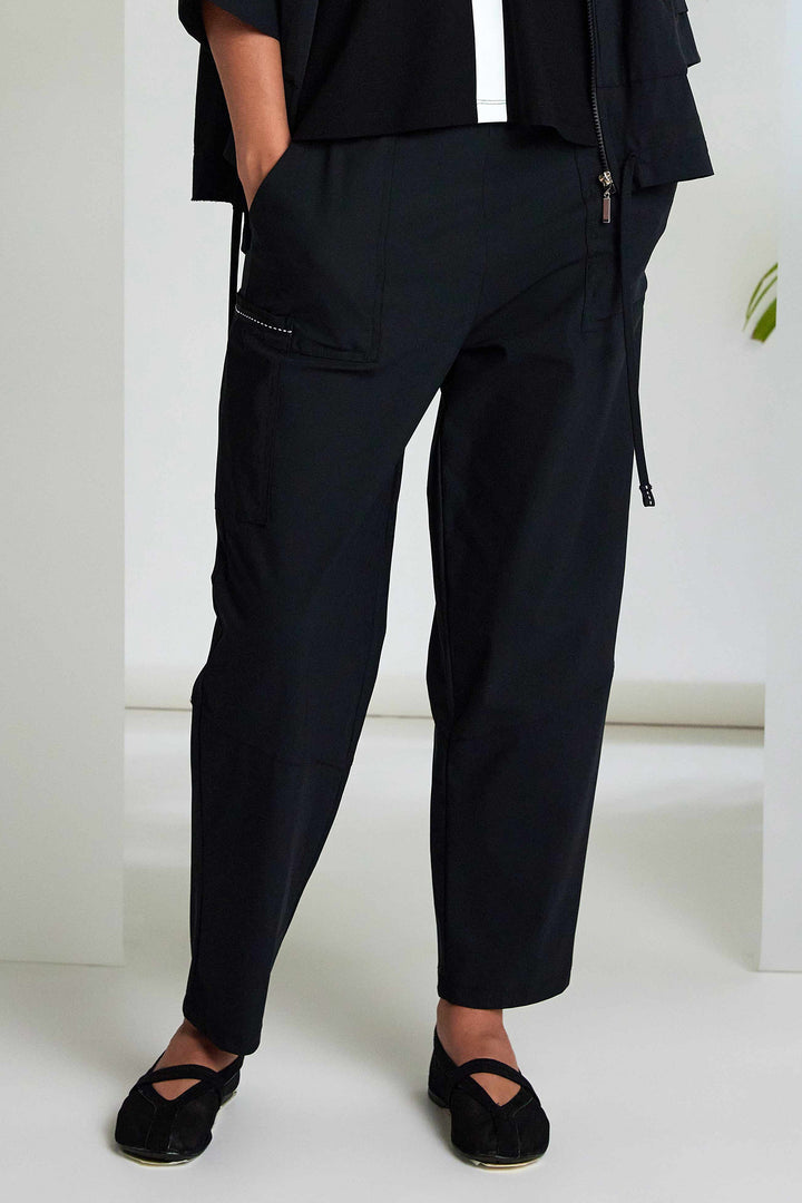 Naya NAS26109 09 Black Pull-On Slim Leg Trousers