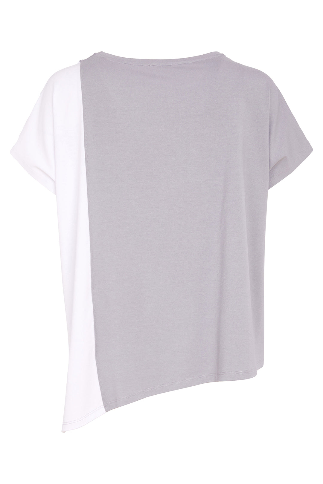 Naya NAS26119 831 Dove Grey White Print Asymmetric Hem T-Shirt Top