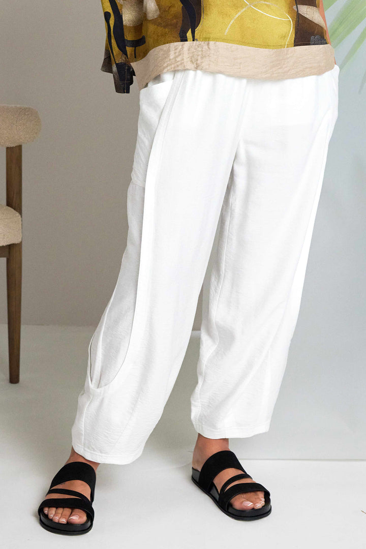 Naya NAS26153 01 White Wide Leg Trousers