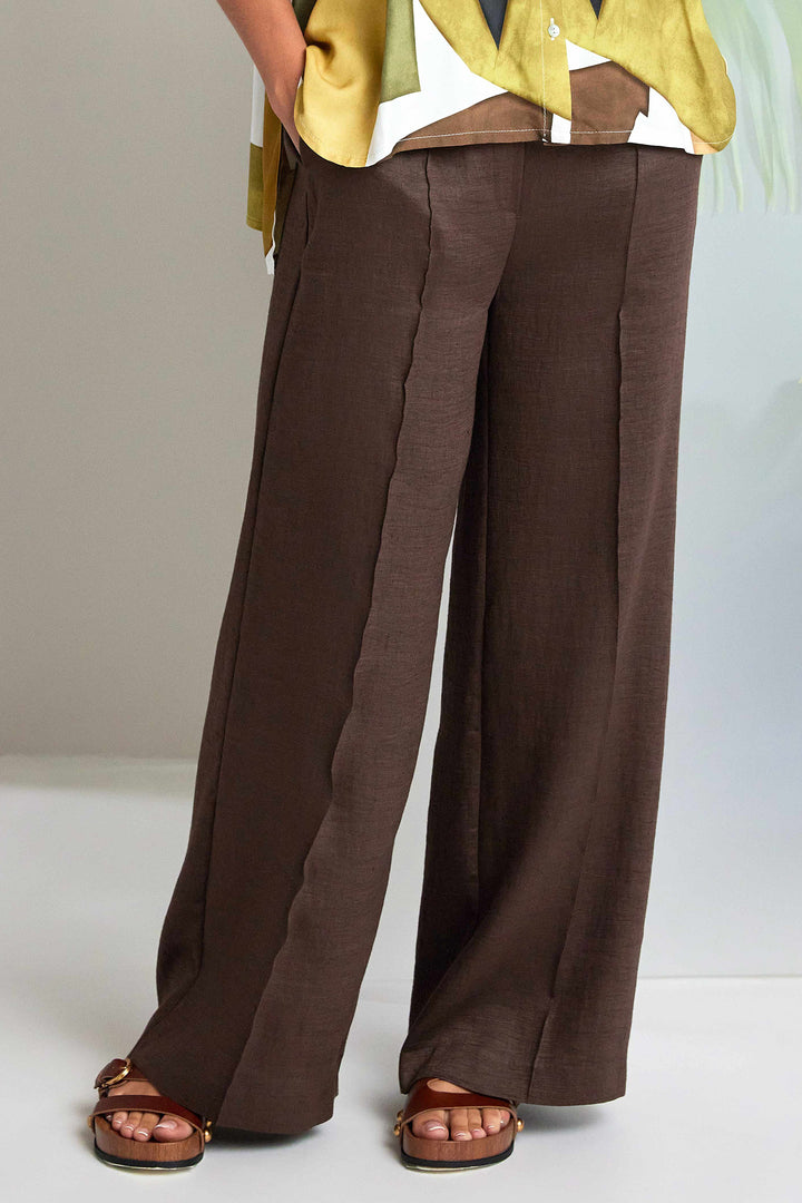 Naya NAS26240 73 Brown Wide Leg Trousers