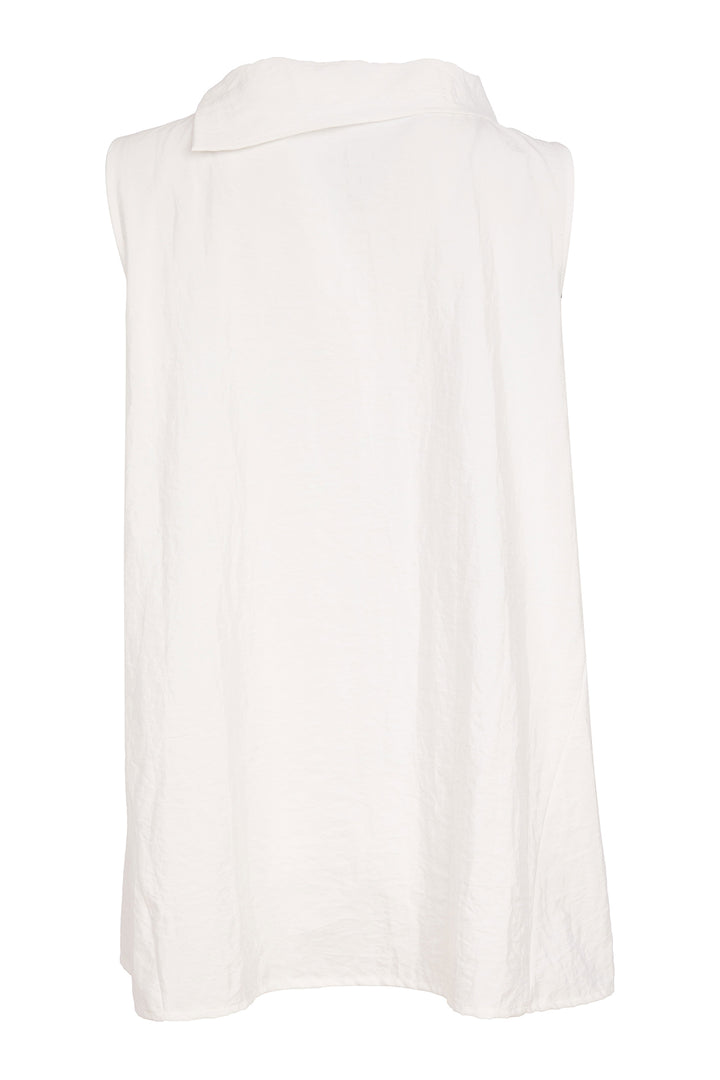 Naya NAS26261 109 White Black Print Collared Tunic Top