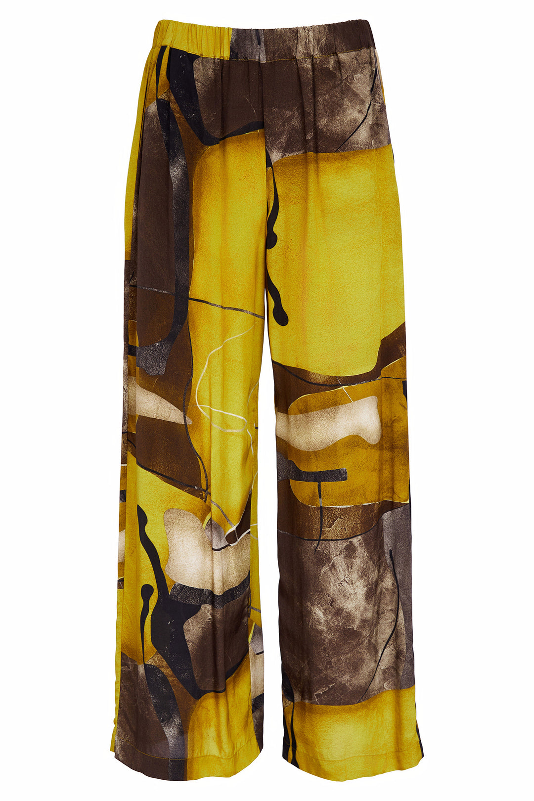 Naya NAS26274 35 Yellow Print Wide Leg Pull-On Trousers