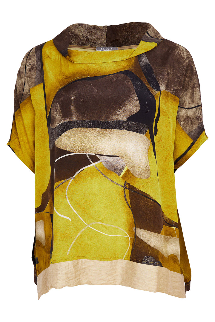 Naya NAS26275 35 Yellow Print High Neck Print Top