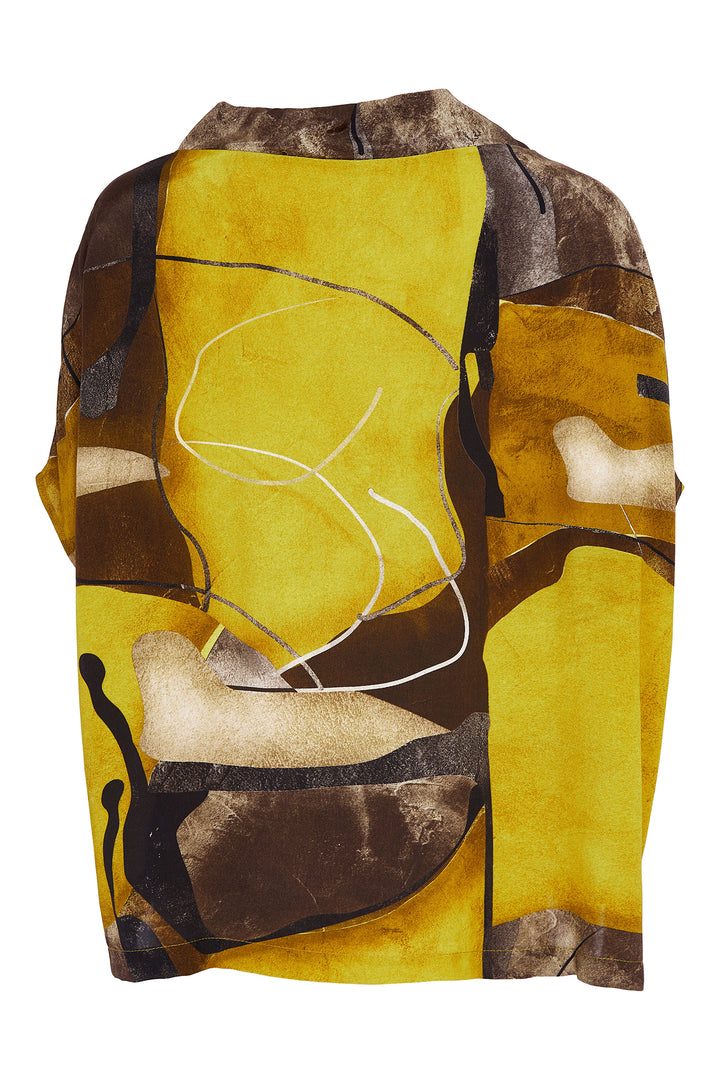 Naya NAS26275 35 Yellow Print High Neck Print Top