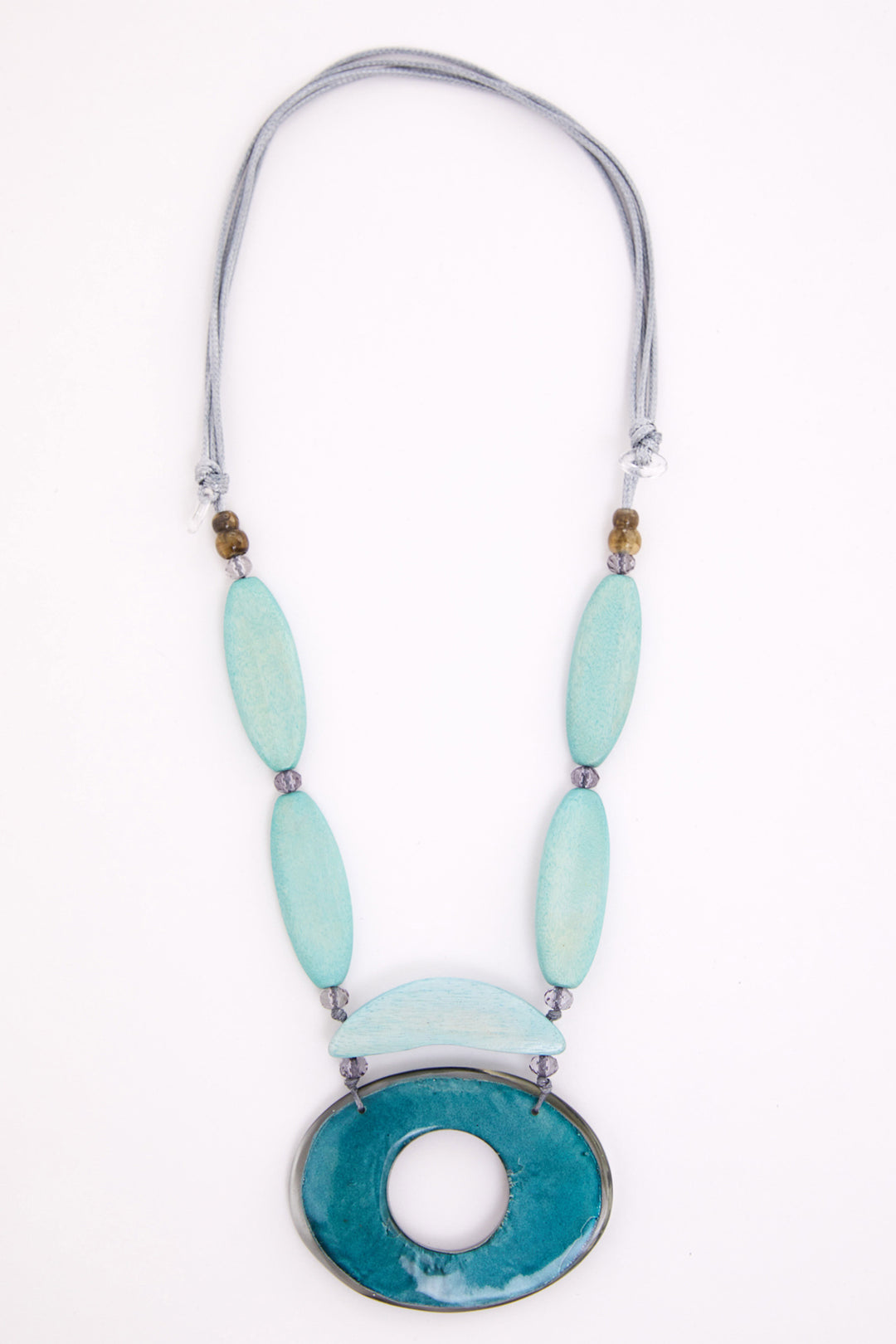 Naya NAS26370 54 Aqua Blue Oval Necklace