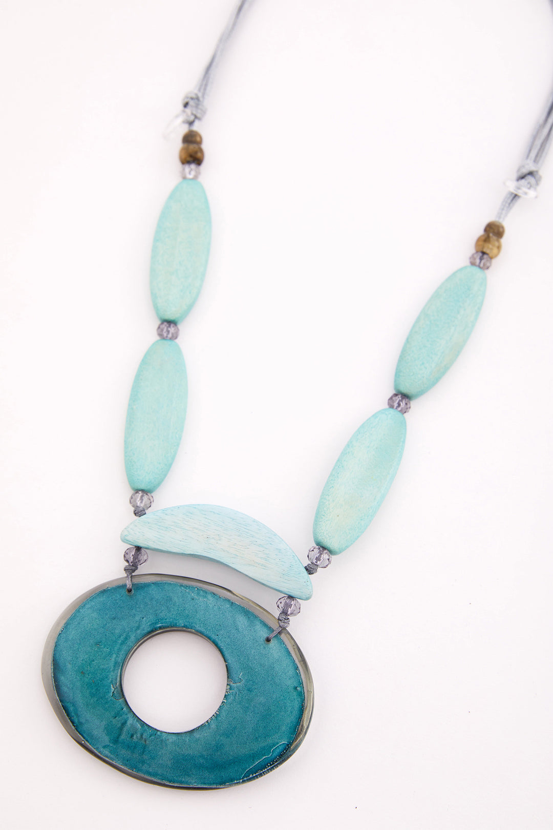 Naya NAS26370 54 Aqua Blue Oval Necklace