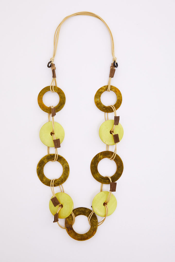 Naya NAS26372 Yellow Loop Disc Necklace