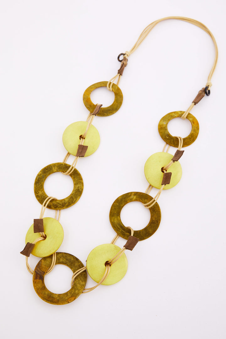 Naya NAS26372 Yellow Loop Disc Necklace