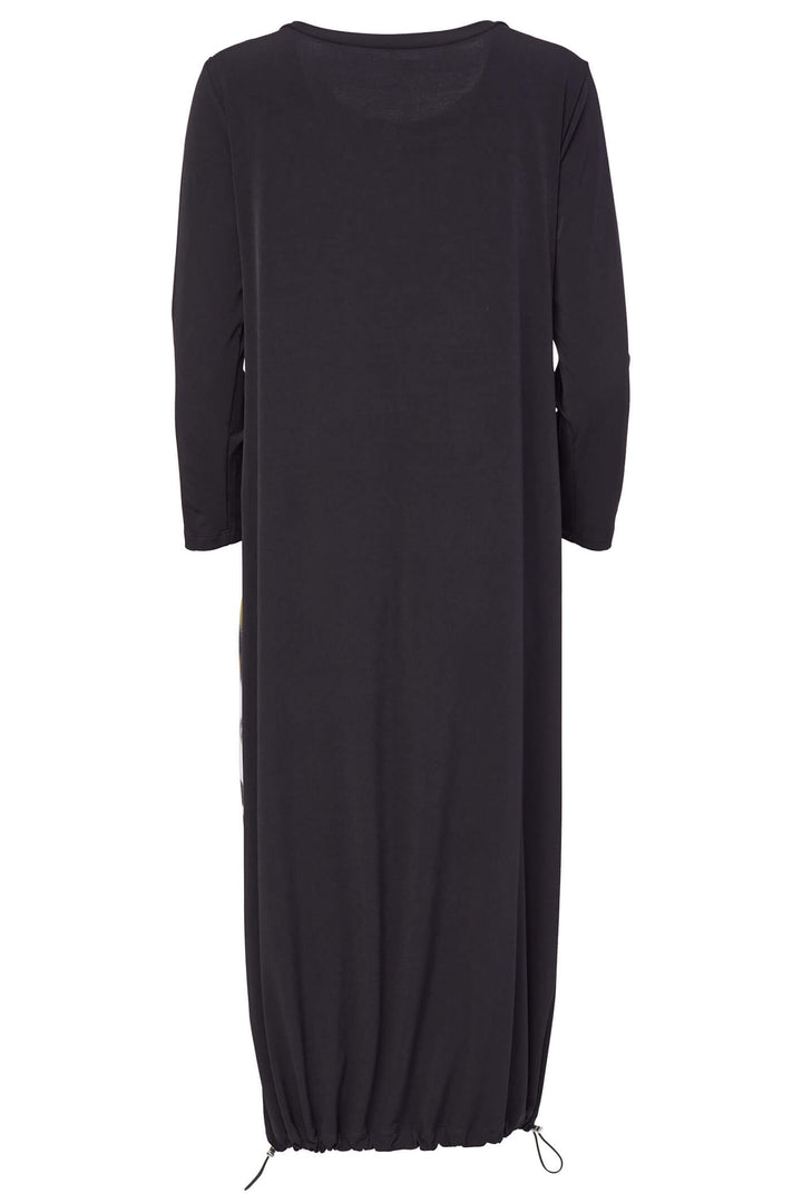 Naya NAW23163 Green Black Print Sleeved Drawstring Hem Dress - Rouge Boutique