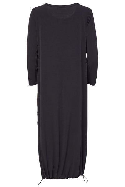 Naya NAW23163 Green Black Print Sleeved Drawstring Hem Dress - Rouge Boutique