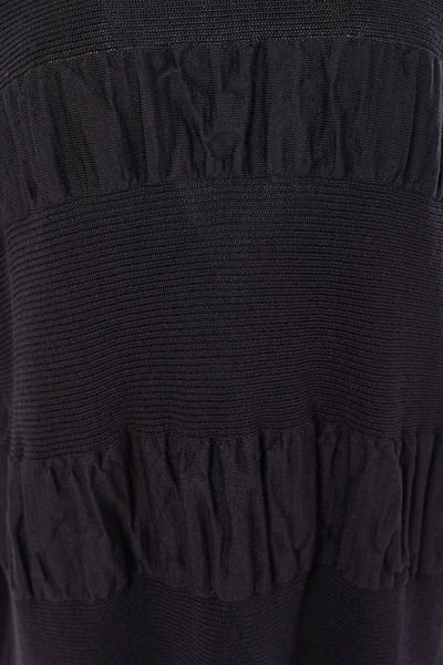 Naya NAW23208 Black Wide Neck Knit Gathered Top - Rouge Boutique
