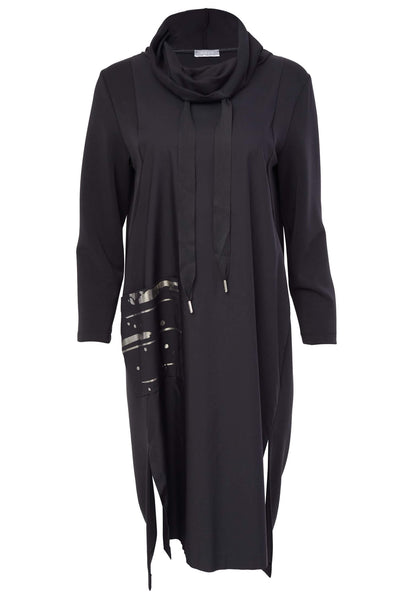 Naya NAW23217 Black Sporty Drawstring Neck Dress - Rouge Boutique