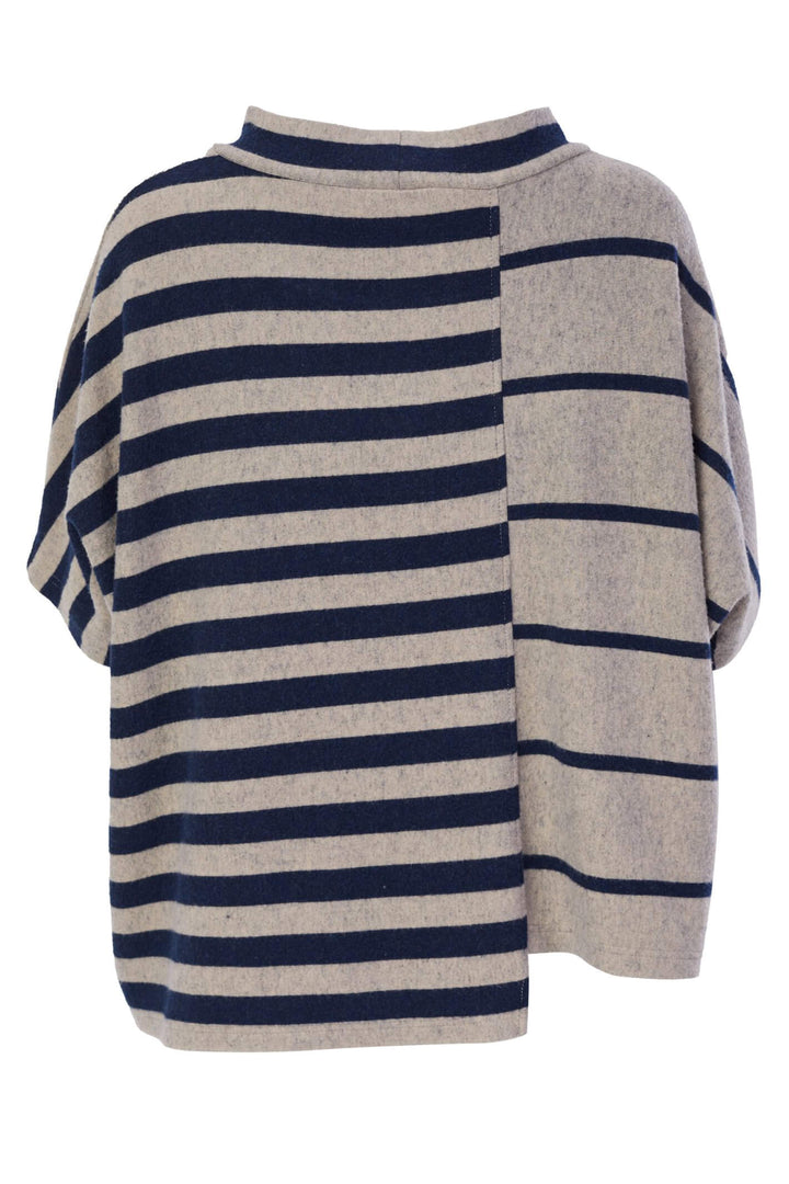 Naya NAW23292 Navy Stripe Short Sleeved Jumper - Rouge Boutique