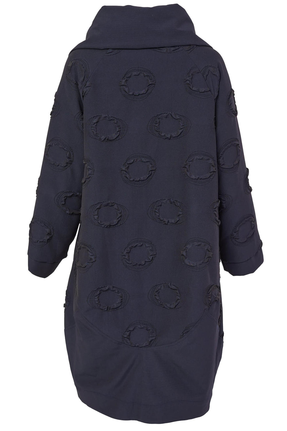 Naya NAW23296 Navy Shawl Collar Bubble Coat - Rouge Boutique