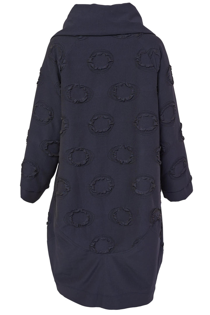 Naya NAW23296 Navy Shawl Collar Bubble Coat - Rouge Boutique