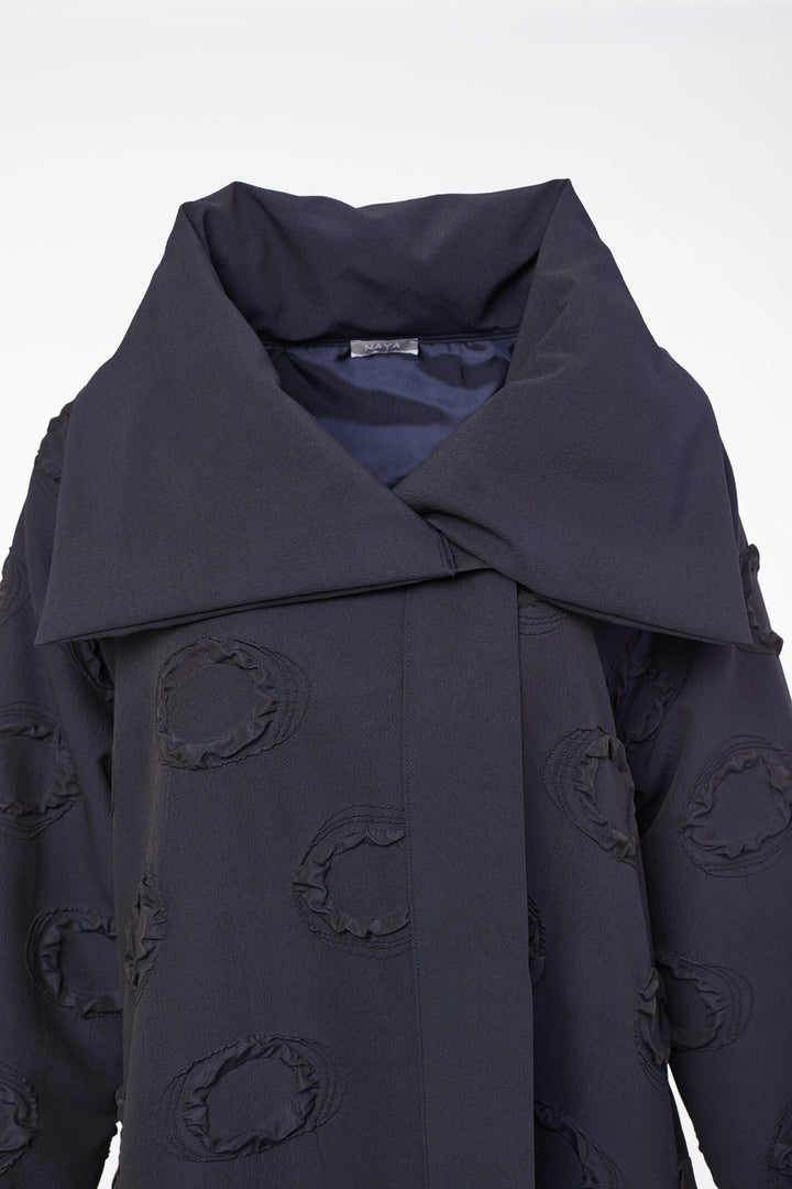 Naya NAW23296 Navy Shawl Collar Bubble Coat - Rouge Boutique