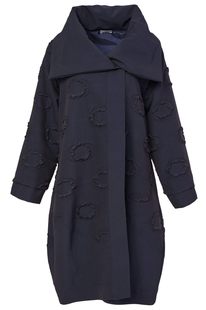 Naya NAW23296 Navy Shawl Collar Bubble Coat - Rouge Boutique