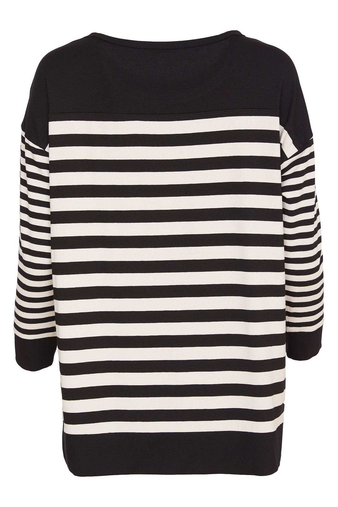 Naya NAW24-134 902 Black Off White Stripe Top - Rouge Boutique Inverness
