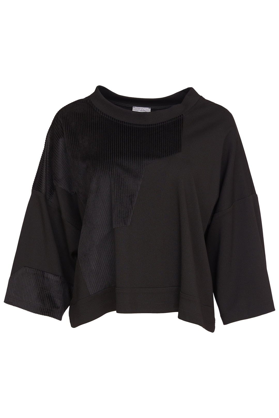 Naya NAW24-185 09 Corduroy Top Black - Rouge Boutique Inverness