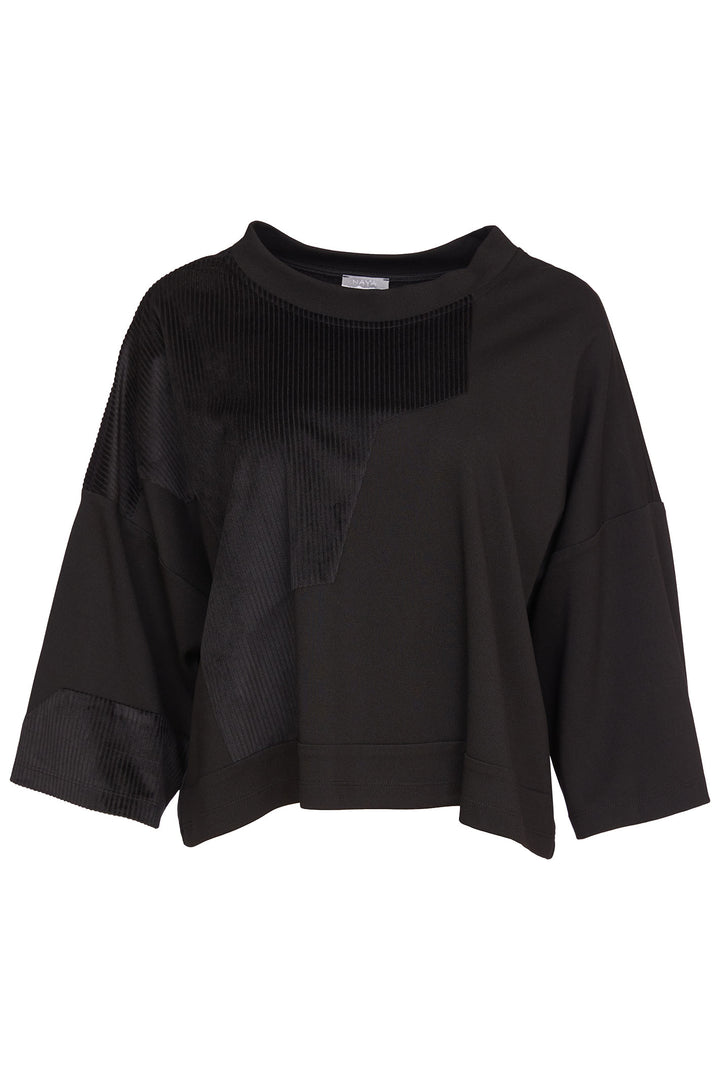 Naya NAW24-185 09 Corduroy Top Black - Rouge Boutique Inverness