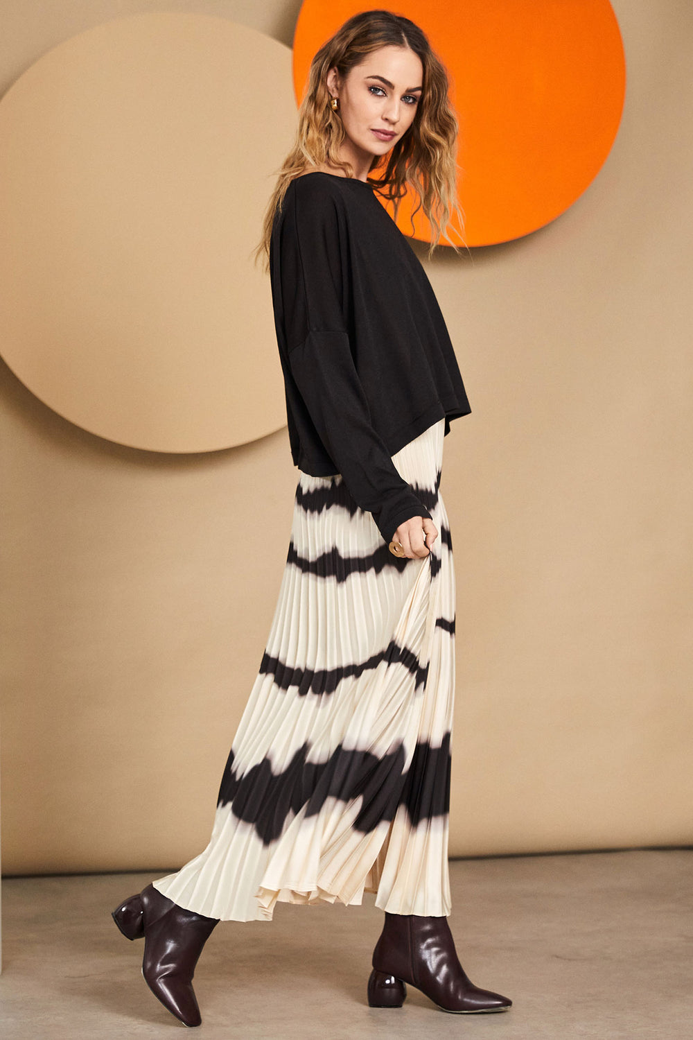 Naya NAW24-204 913 Two-Piece Dress Black Cream - Rouge Boutique Inverness