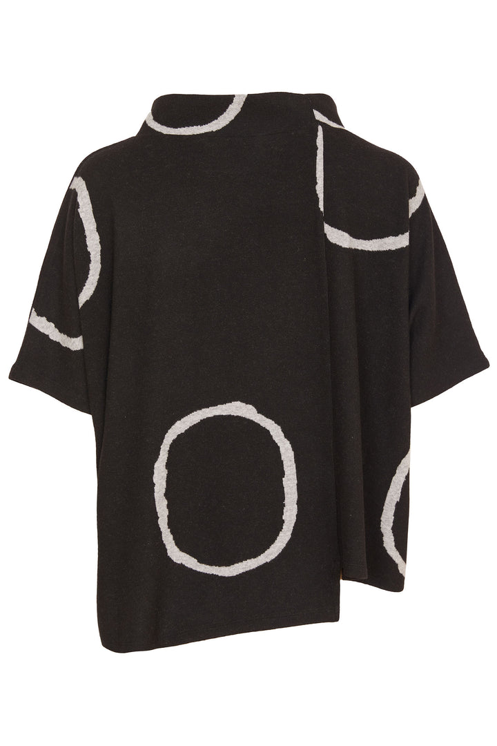 Naya NAW24-210 985 Circle Top Black Off-White - Rouge Boutique Inverness