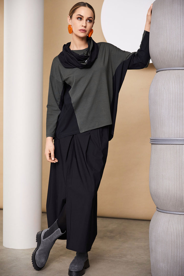 Naya NAW24-243 09 Skirt Pleat Front Black - Rouge Boutique Inverness