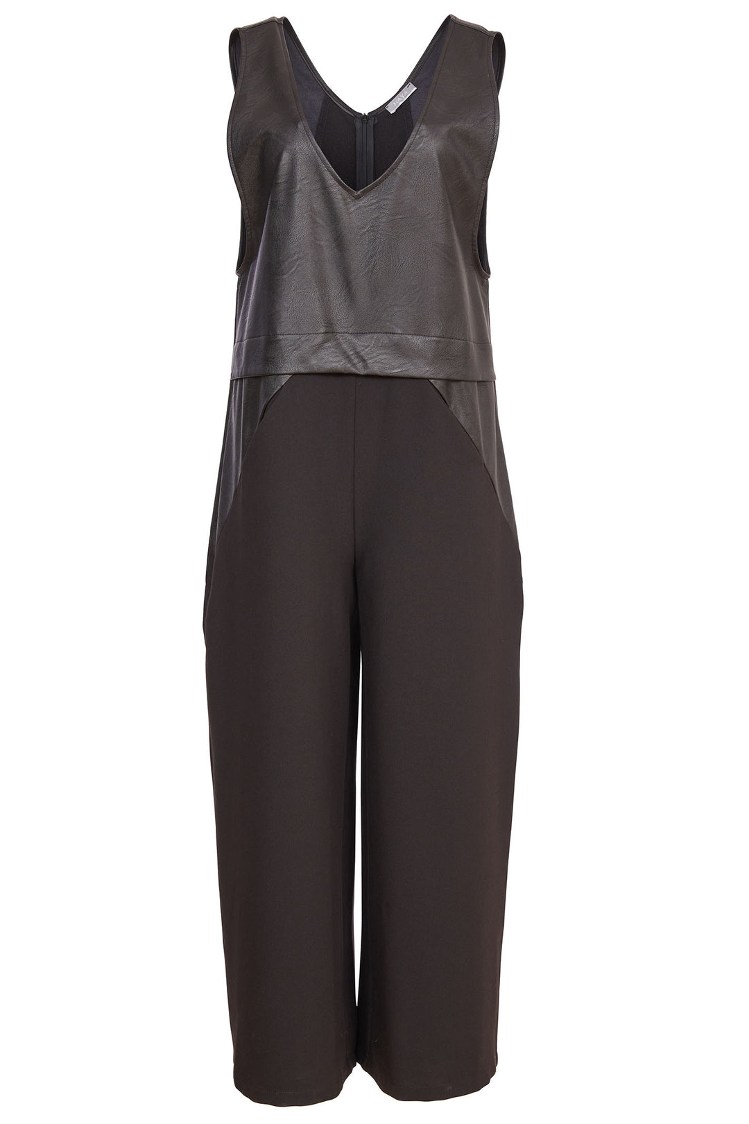 Naya NAW24-264 09 Faux Leather Jumpsuit Black - Rouge Boutique Inverness