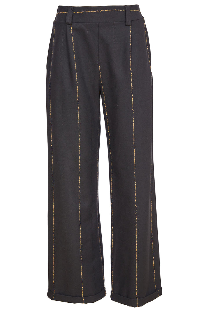 Naya NAW24-273 974 Stripe Trousers Black Gold - Rouge Boutique Inverness