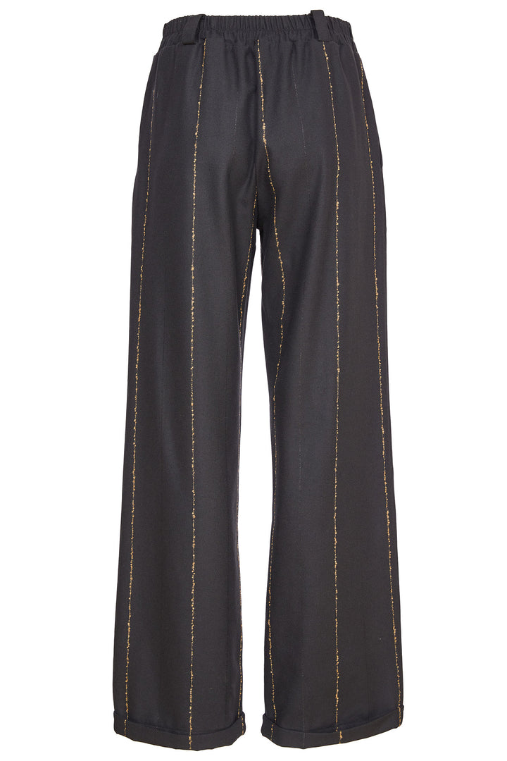 Naya NAW24-273 974 Stripe Trousers Black Gold - Rouge Boutique Inverness