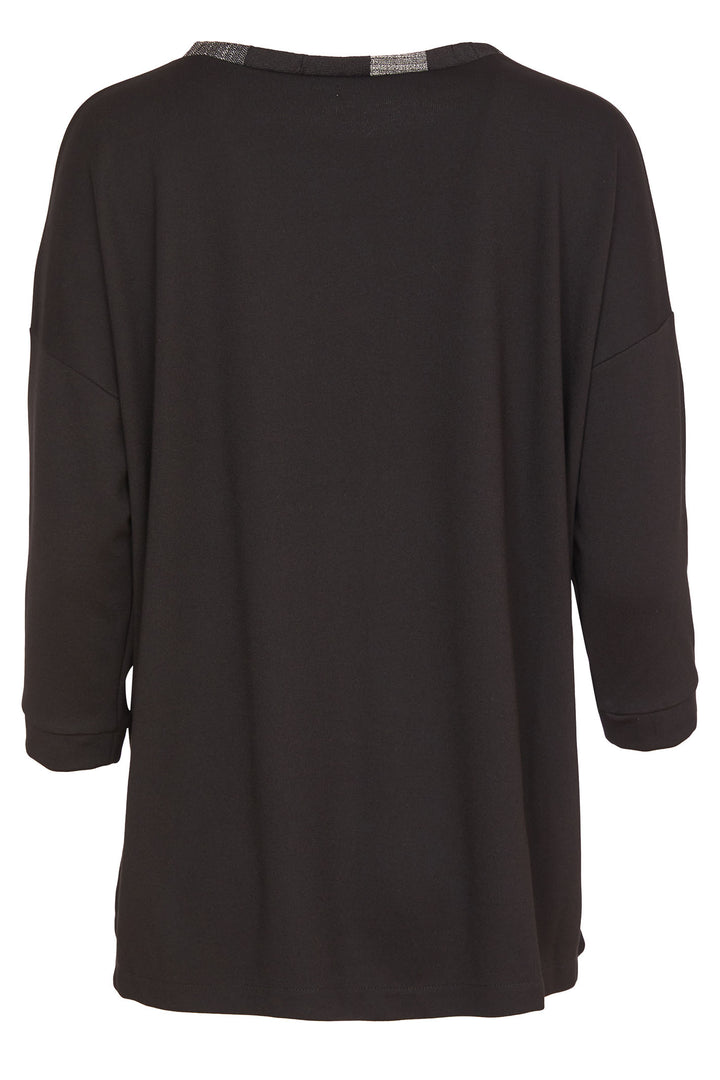 Naya NAW24-292 908 Check Top Black Grey - Rouge Boutique Inverness
