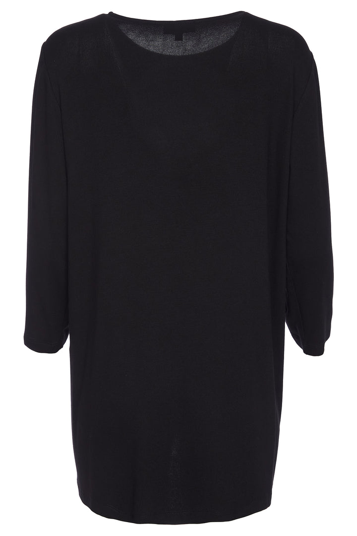 Ora ORW25114 Black Metallic Panel Knitted Tunic Top 908