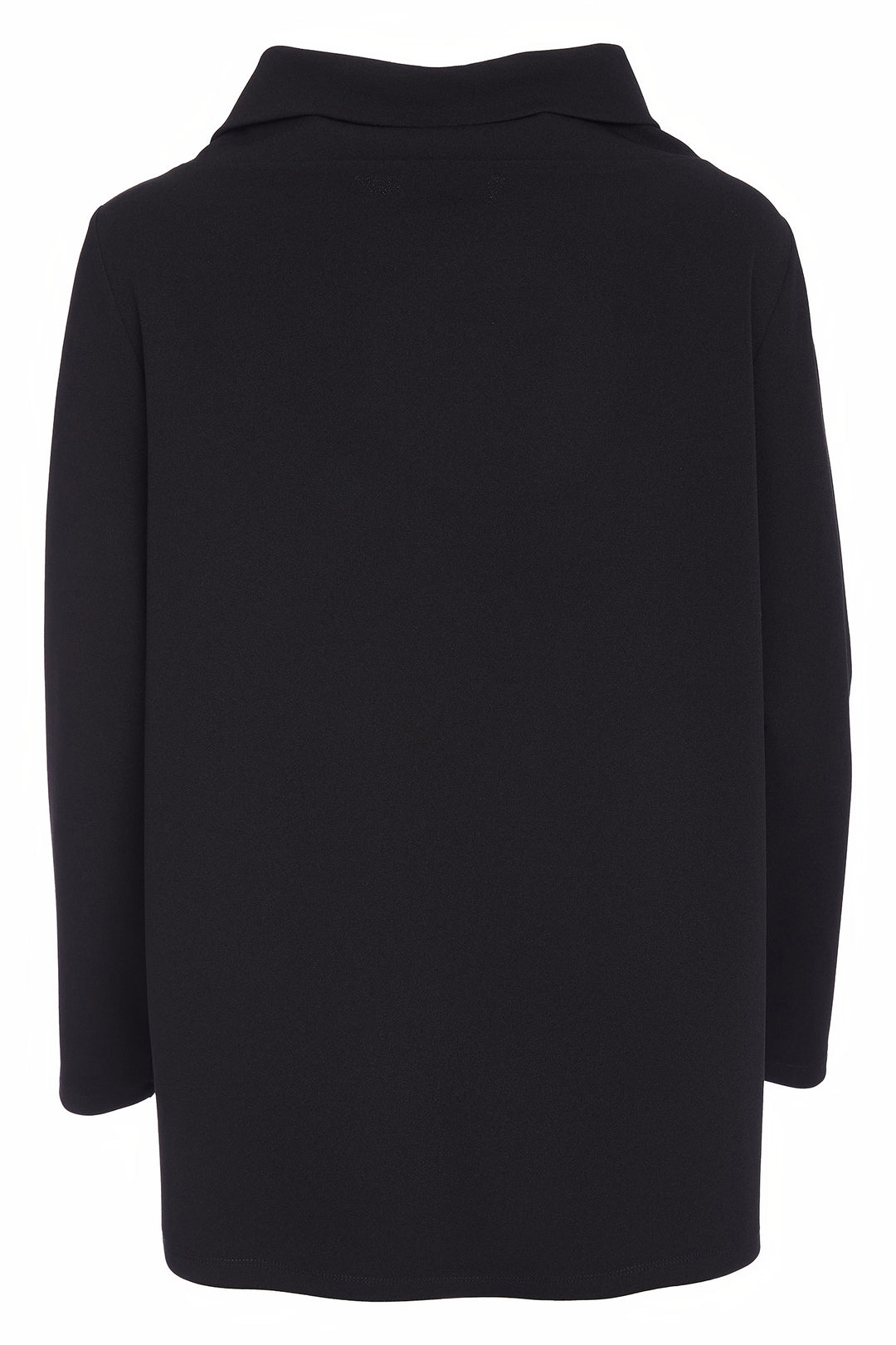 Ora ORW25129 Black Roll Collar Sequin Panel Asymmetric Tunic Top