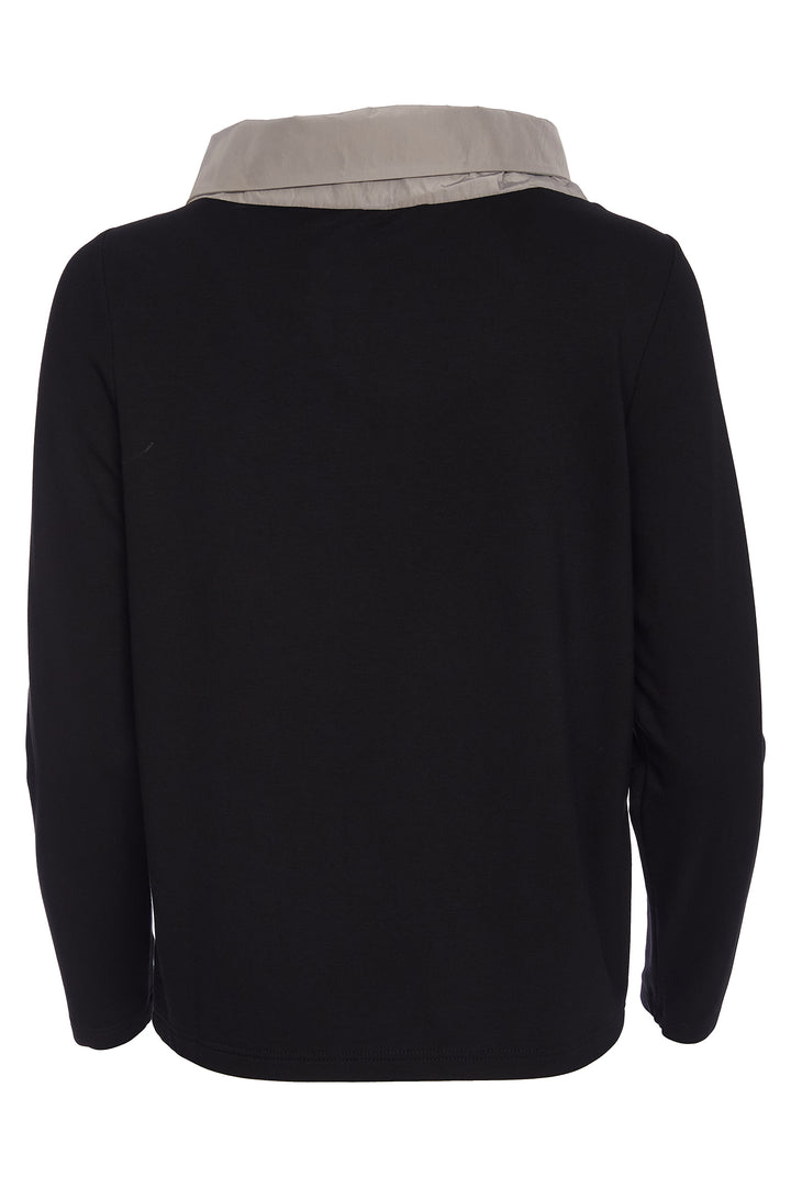 Ora ORW25133 Black Contrast Collar Top 977