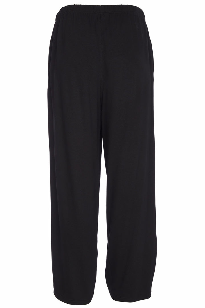 Ora ORW25134 Black Wide Leg Pull-On Trousers With Metallic Trim 909
