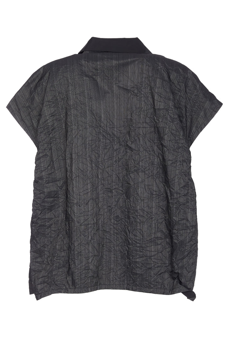 Ora ORW25183 Black Crinkle Open Front Waistcoat Gilet 908