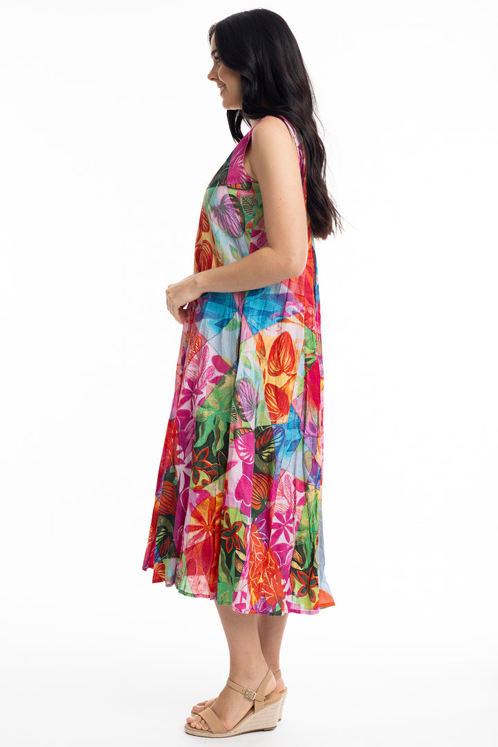 Orientique 30061 Jozani V Neck Gathered Dress - Rouge Boutique Inverness