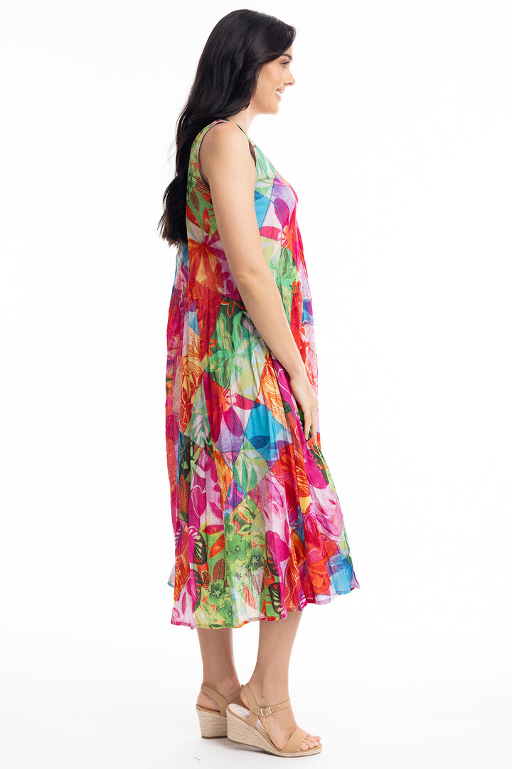 Orientique 30061 Jozani V Neck Gathered Dress - Rouge Boutique Inverness