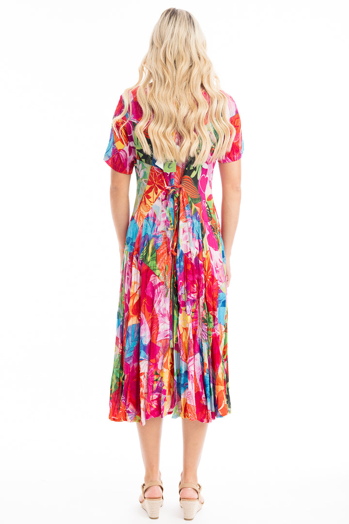 Orientique 30064 Jozani Godet Short Sleeve Dress - Rouge Boutique Inverness