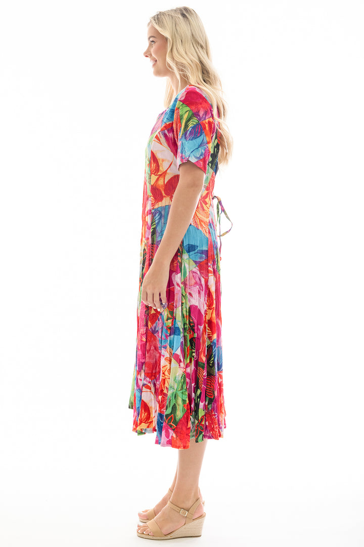 Orientique 30064 Jozani Godet Short Sleeve Dress - Rouge Boutique Inverness