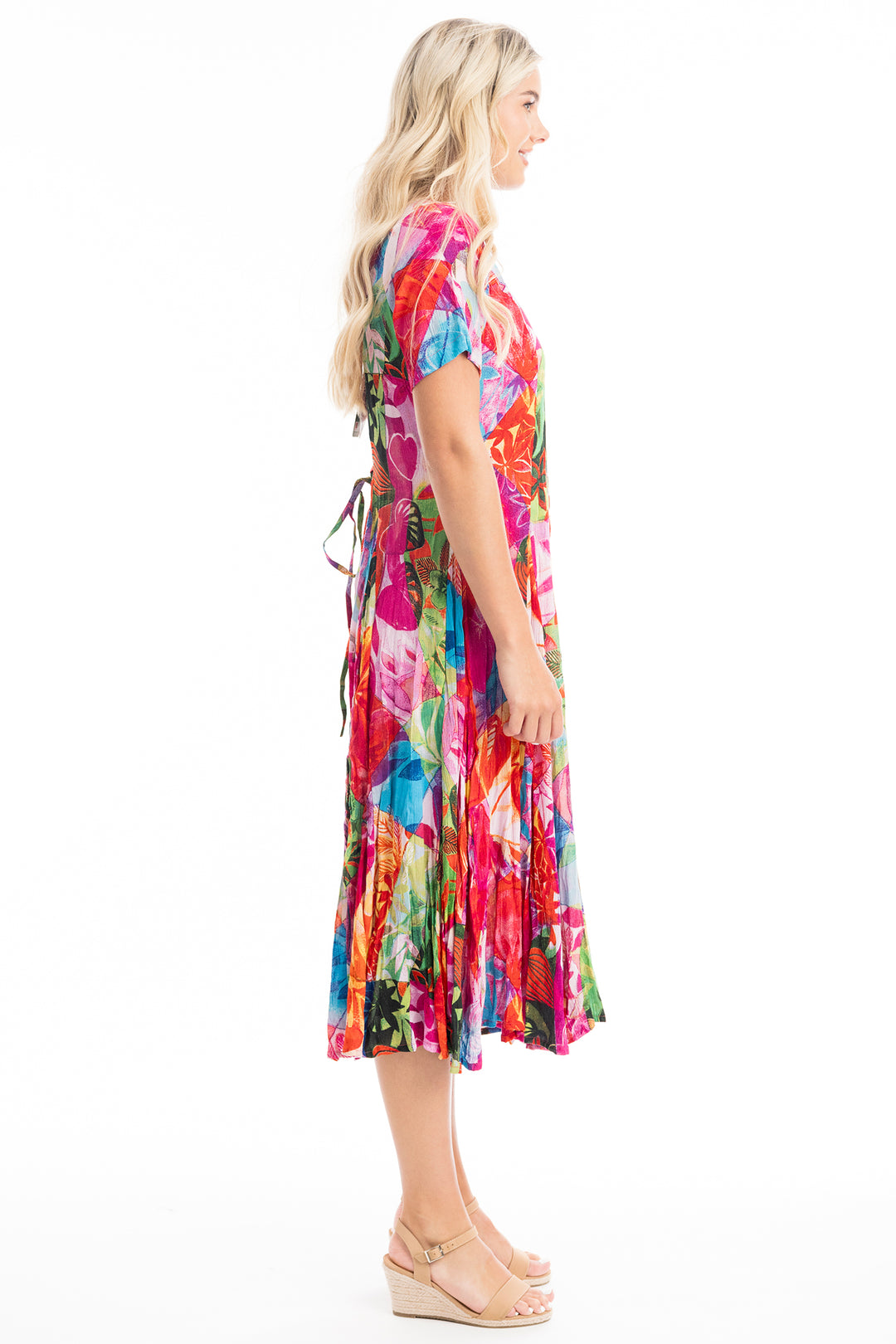 Orientique 30064 Jozani Godet Short Sleeve Dress - Rouge Boutique Inverness