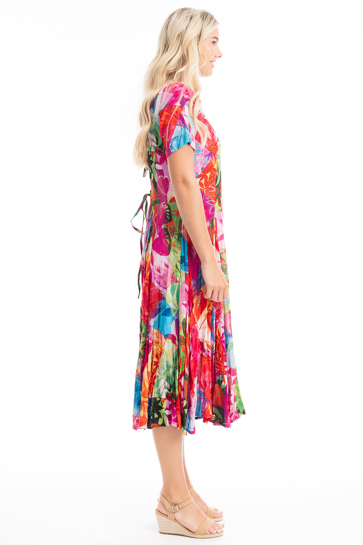 Orientique 30064 Jozani Godet Short Sleeve Dress - Rouge Boutique Inverness