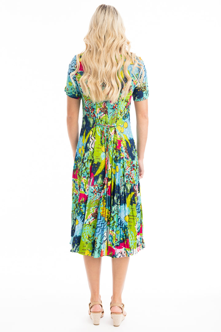 Orientique 40013 Elafonissi Godet Short Sleeve Dress - Rouge Boutique Inverness